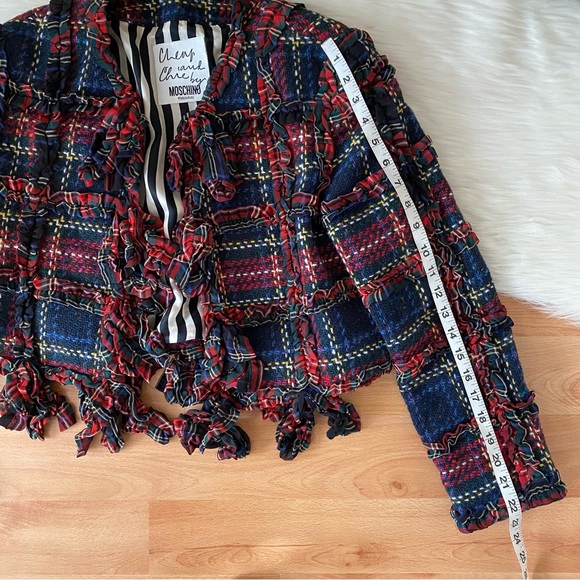 Moschino Plaid Wool Fringe Jacket - Picture 11 of 16